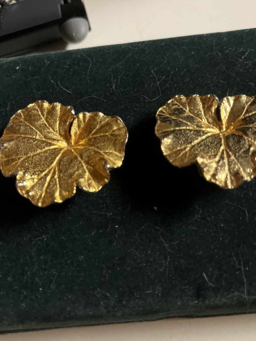Gold Leaf Belt Buckle vintage. Stamped